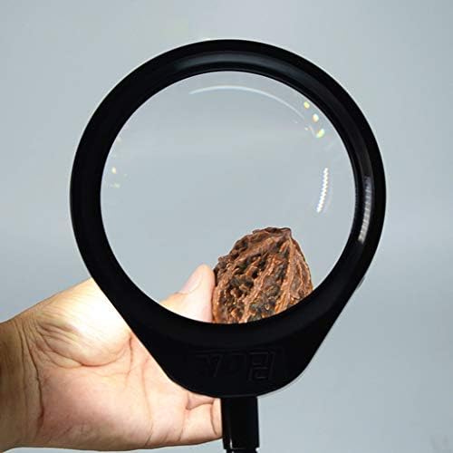 Magnifier iluminado com suporte e braçadeira, lâmpada de mesa de lupa livre de mãos 10x para trabalho