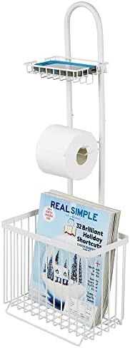 MDESIGN Free em pé de papel higiênico suporte e dispensador, com armazenamento para tablets, revistas,