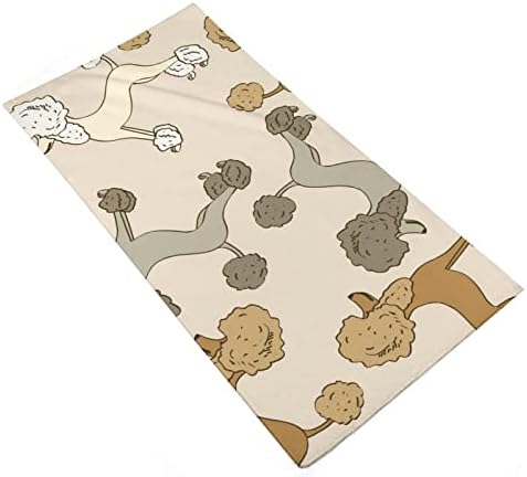 Poodle Pet Dogs Padrão Microfiber Hand Toalhas Super absorventes toalhas rápidas pano seco seco