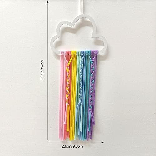 Formulador nuvens de arco -íris de decoração pendurada cinto de armazenamento para meninas clipes de cabelo barrette
