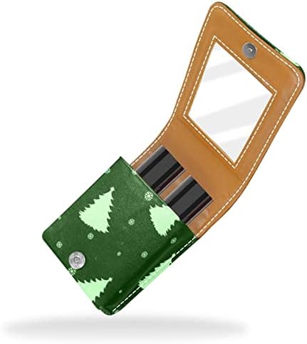 Natal verde com pinheiros Organizador de batom com caixa de armazenamento de batom espelhado Caixa