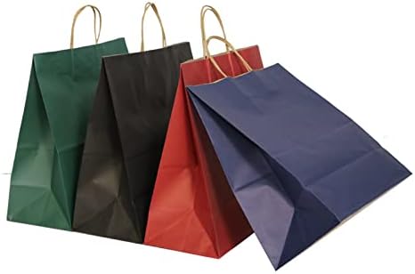 Vanhel 60 pacote 13.85x13.85x6,3 polegadas Kraft Sacos de papel com alças, sacos de presente grandes