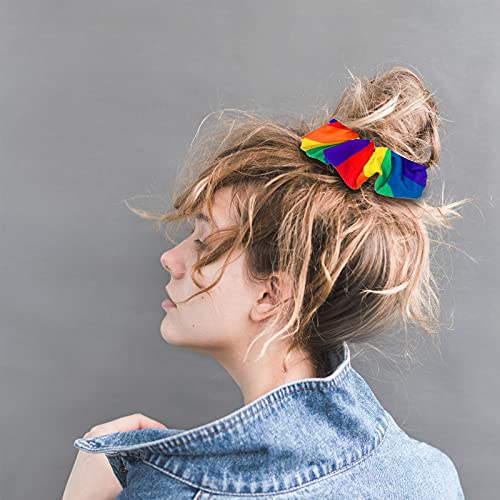 Tinsow 2 PCs Rainbow Hair Scrunchies, Rainbow Hair Ring, Hair de Ponytail de Ponytail para mulheres