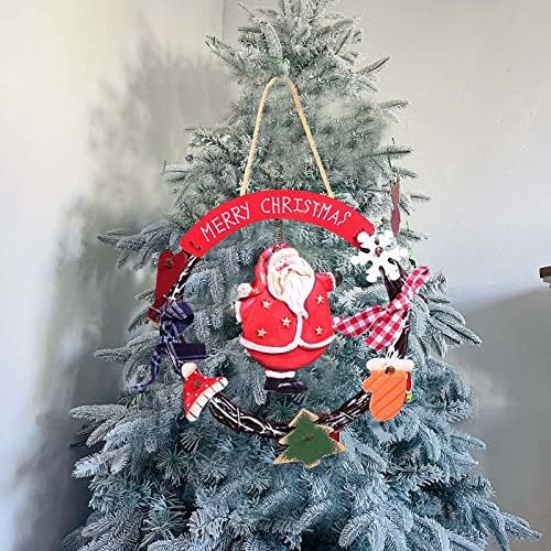 Decorações de Natal Christmas Wreaths Porta pendurada RATAN DE NATAL RINGS VELHO MAN HOM