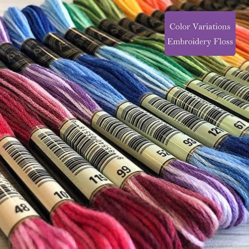 Magical Color Variações de cor de cor de cor de cor de cor de cor de cor variegada Pacote de fio de bordado, 8,7