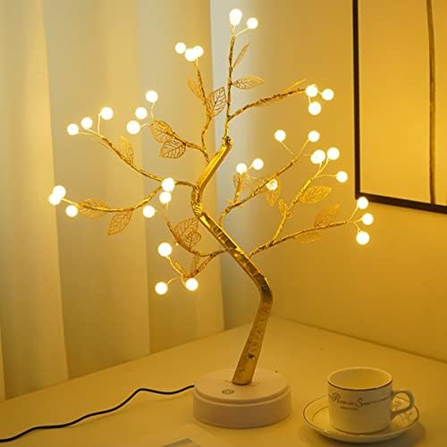 Árvore de Natal com Luzes Mini Árvore Ornamento Quente LEDS Branco