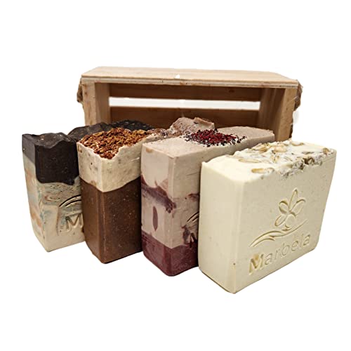 Marbela Cosmetics Made Soap Gift Stop de 4 sabonetes em uma caixa de madeira