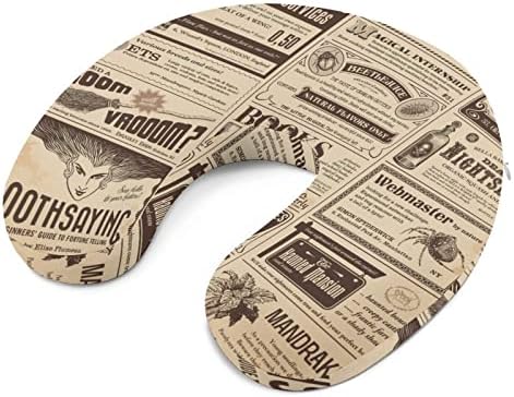 Travesseiro de pescoço para viagens de jornais travesseiro macio em forma de U travesseiro lavável lavável para