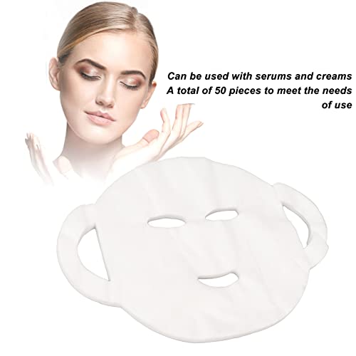 Máscara facial descartável folhas de máscara facial, lençóis máscaras de beleza Máscara de papel de papel facial folhas de máscara finas folhas de máscara finas 50 PCS Design de ouvido de corte preciso cortado macio