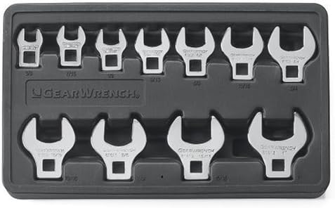 Gearwrench 11 PC. 3/8 Drive Crowfoot Wrench Set, SAE - 81908