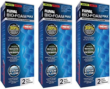 FV Fluval 6 pacote de mídia máxima de bio-espumos para filtros de aquário Fluval 206/306 e 207/307