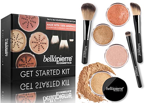 Bellapierre Iniciar Kit | Inclui 2 fundações minerais, 1 blush e 1 bronzer | Essentials de maquiagem