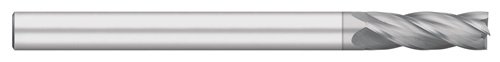 Titan tc97565 moinho de extremidade de carboneto sólido, comprimento extra longo, 4 flauta, extremidade