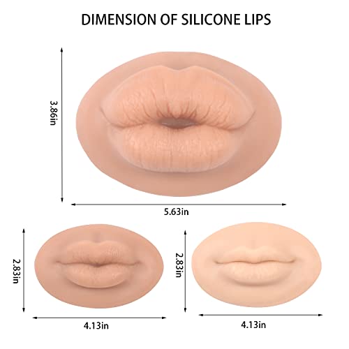 Yeefairy Big 3D Fake Lips, novos lábios de silicone de prática atualizados para maquiagem, mannequina de lábios
