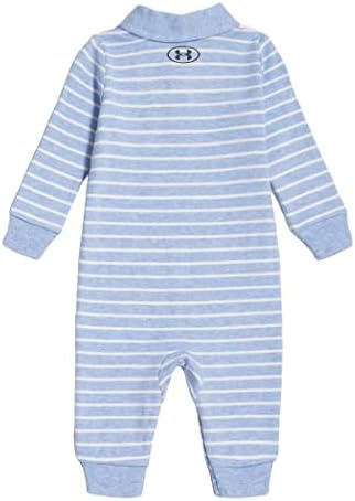 Under Armour Baby Boys Logo Polo Bodysuit, Carolina Blue Stripe - CoverAll, 12m Us