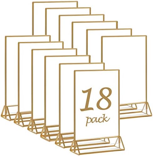 Hiimiei 18 Pack Gold Sign Setents 5x7 '' Acrílico Dirija de tabela de tabela de tabela de tabela Menu