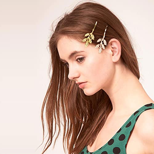 Acessórios para cabelos de noiva Hinzic 12pcs clipe bobby pinos vintage folhas douradas de dama de honra Casamento personalizado para mulheres meninas