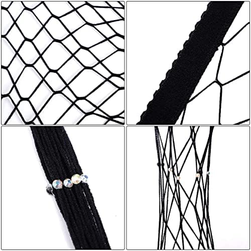 ANECO 2 pares de sparkle diamante sparkle redes sexy calças pretas sexy