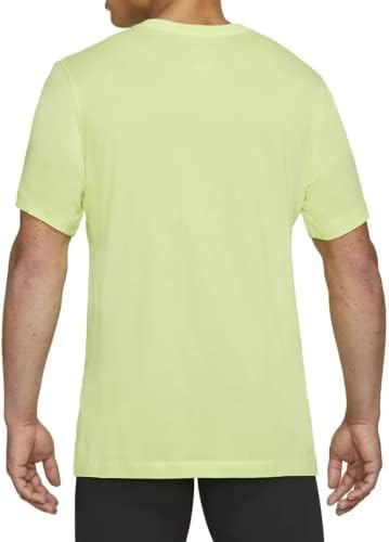 Nike dri-fit manga curta de manga curta executando camiseta limão, tamanho: