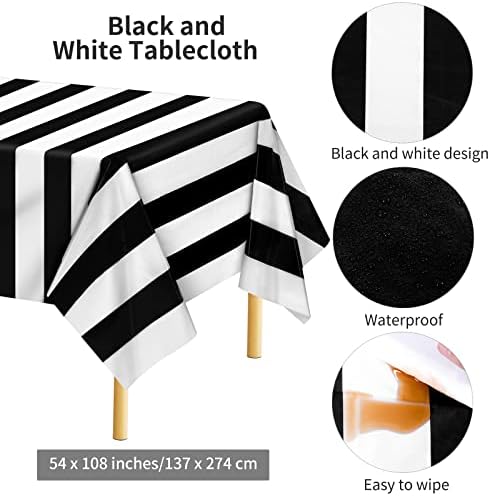 ADXCO 176 peças preto e branco Conjunto de utensílios de jantar descartável de papel