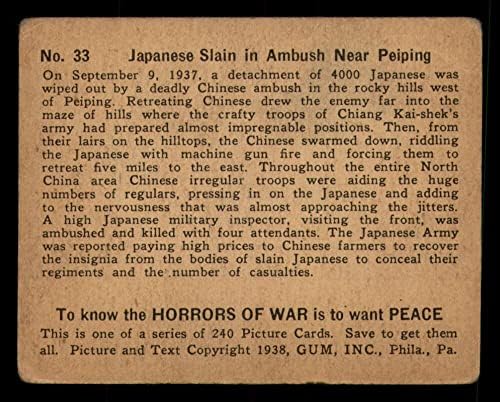 Nonsport 1938 Horrors of War R6933 Japão morto em embosso perto de Peiping Croted