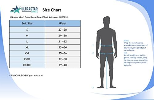 UltraStar Men's Guard Arrow 4 Ways Strach Board de roupas de banho curtas