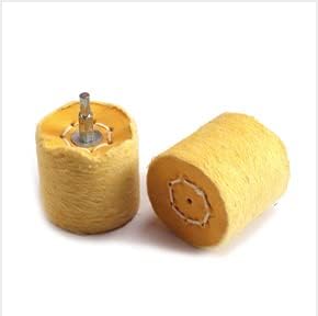 Wenfo Roda de polimento de flaneta de cilindro amarelo de 13/5 ”, roda de polimento de pano amarelo