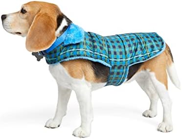 Yly Blue Reversível Casaco de cachorro de soprador aconchegante, x-small/pequeno