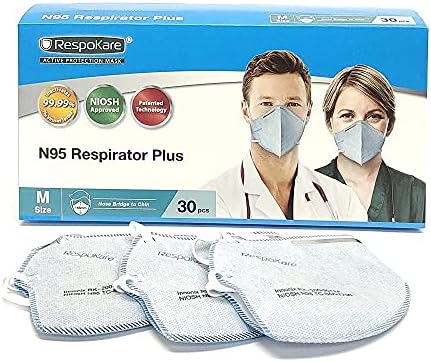 Respokare NIOSH N95 Respirator Plus - Médio - 30 PCs/pacote