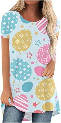 Lcepcy Bunny Bunny ovos imprimem tops de túnica de Páscoa para Maternidade Esfregar Camisas da barriga Bloups