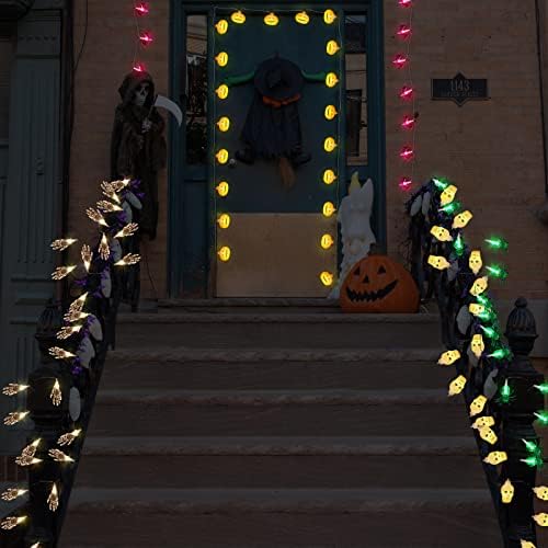 Moukeren 6 pacote de halloween luzes de string 30 pés 60 lt halloween led lumin lumin bastes fofos