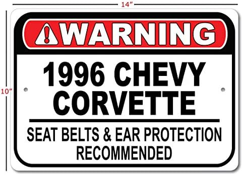 1996 96 Chevy Corvette Sateting Belt Recomendado Sinal rápido, sinal de garagem de metal, decoração