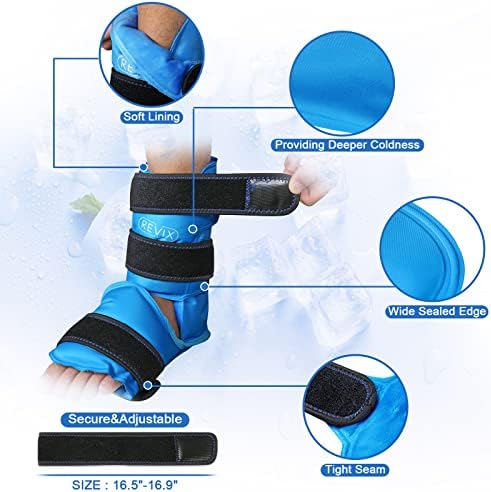 Revix Back Ice Pack para tornozelo e pé e embrulho de pacote de gelo para o alívio da dor de bursite