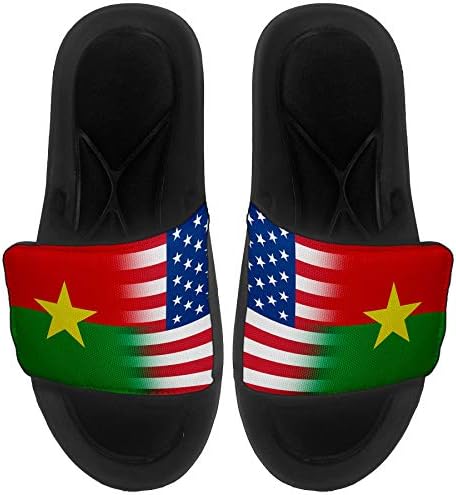 Sandálias/slides de lesão/slides expressos para homens, mulheres e jovens - bandeira de Burkina Faso