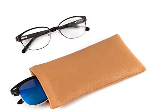 Triumph Vision Squeeze Leather Sunglasses Pouch - 3 pacote de óculos de armazenamento de mola do porta
