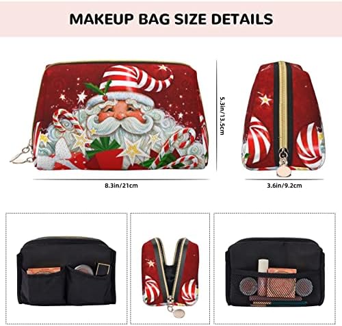 Ognot Papai Noel Impresso Big Travel Makeup Saco para bolsa, bolsa de higieness portátil para