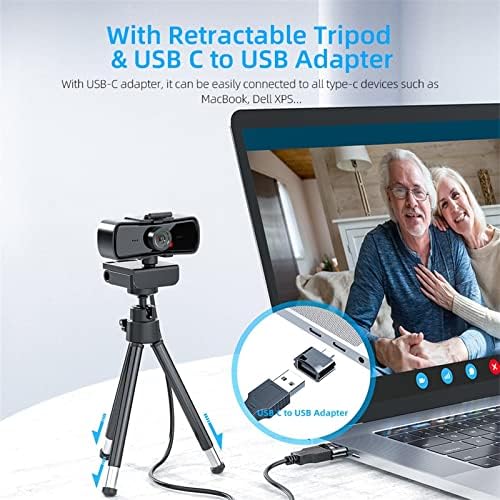 Webcam biall 1080p 2k Webcam Full HD para laptop PC webcam USB com foco automático de microfone Chamada