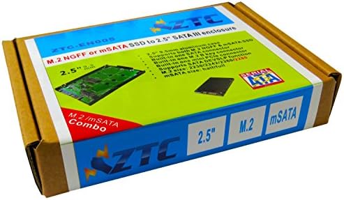 ZTC 2-em-1 Sky 2,5 ”Gabinete M.2 ou MSATA SSD para adaptador da placa SATA III. Ajuste de tamanho múltiplo