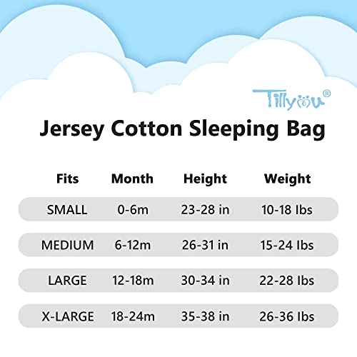 Tillyou Sleep Sack 2 pacote-cobertor de bebê vestível com zíper bidirecional, saco de sono sem mangas macios para