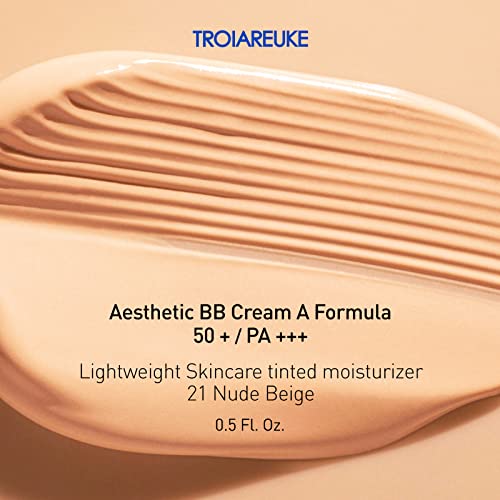 TroiaReuke BB Cream A+Fórmula SPF50+PA +++, Balmão Limbo leve, hidratante colorido com cobertura