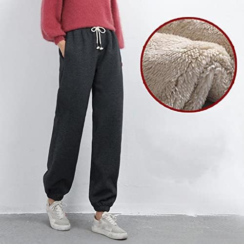 Corredores qvkarw para feminino de lã folgada calça de moletom de cintura alta calça calças atléticas de salão de