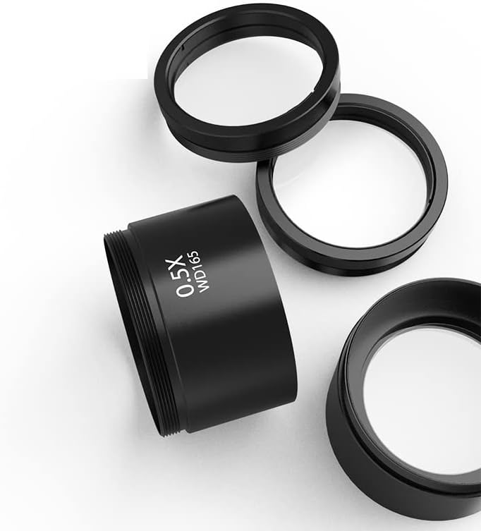 Microscópio Acessórios Kit Slide Preparação Camer 0,5x 2x Barlow Lens de lente estéreo Acessórios para lentes de