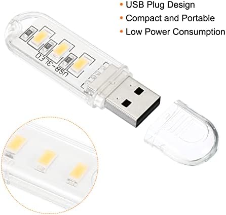 Patikil USB Night Light, 8 Pack Plug-in Portable Mini LED Stick Stick 3 Minchas para decoração de casa