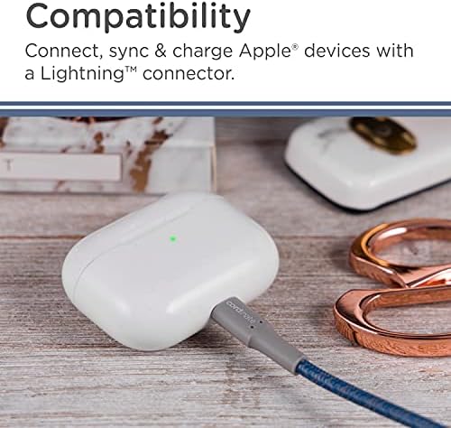 Cordinar USB-C para o cabo Lightning, 6 pés, cordão trançado, carga rápida, compatível com o iPhone 13/12/11/pro/pro