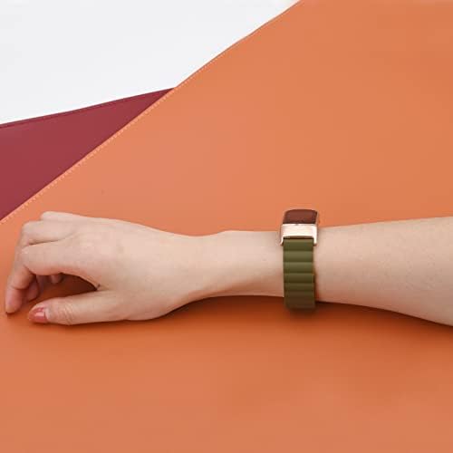 Laredtree Silicone Magnetic Watch Bands Compatível com Fitbit Charge 5, alça de loop ajustável com forte fechamento