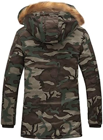 Mens Overcloat Oversize quente Faux-Hoodie Camuflage Prinha jaquetas de camisola de inverno espessadas para