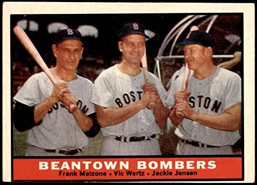 1961 TOPPS 173 BEANTOWN BOMBERS Jackie Jensen/Frank Malzone/Vic Wertz Boston Red Sox VG Red Sox