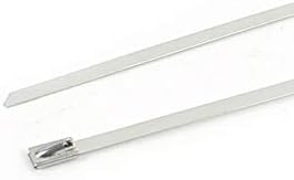 X-Dree 100pcs Aço inoxidável Taço do cabo de zíper 350x4,6mm Para cabo de mangueira de tubo (cabo de 100pcs