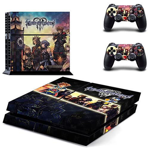 Jogo The Sora Kingdom Role-Playing PS4 ou PS5 Skin Stick Hearts para PlayStation 4 ou 5 Console e 2 Controllers Decal Vinil V10201