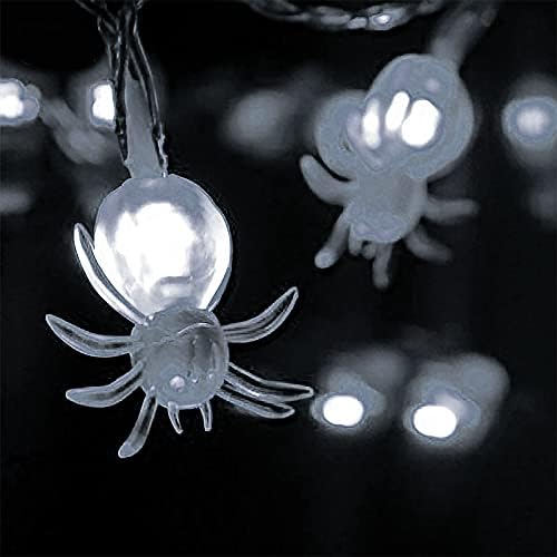 Luzes de aranha de Halloween de Viilich, 50 LEDs de 16,4 pés de corda com 8 MODOS, BATERIA OLORATIVA